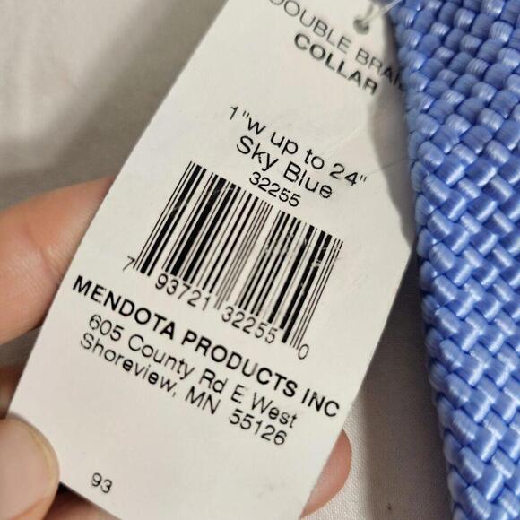 Mendota Pet Collar Braided Dog  1"w Up To 24" MADE in the USA HANDCRAFTED Blue - Picture 6 of 6